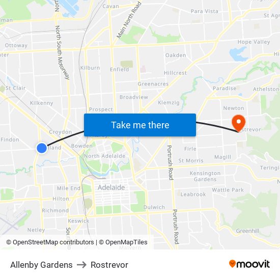 Allenby Gardens to Rostrevor map