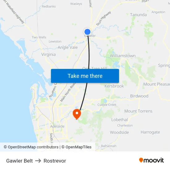 Gawler Belt to Rostrevor map