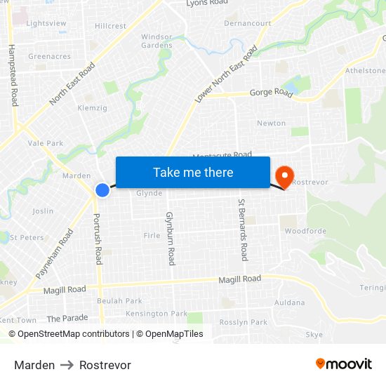 Marden to Rostrevor map