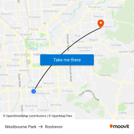 Westbourne Park to Rostrevor map