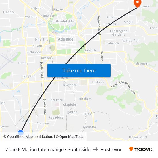 Zone F Marion Interchange - South side to Rostrevor map