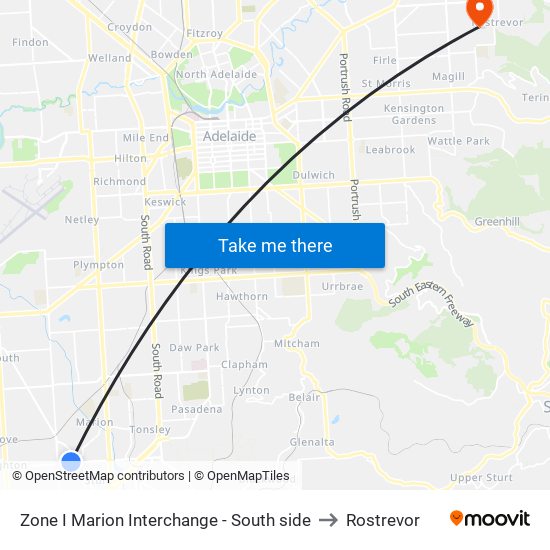 Zone I Marion Interchange - South side to Rostrevor map