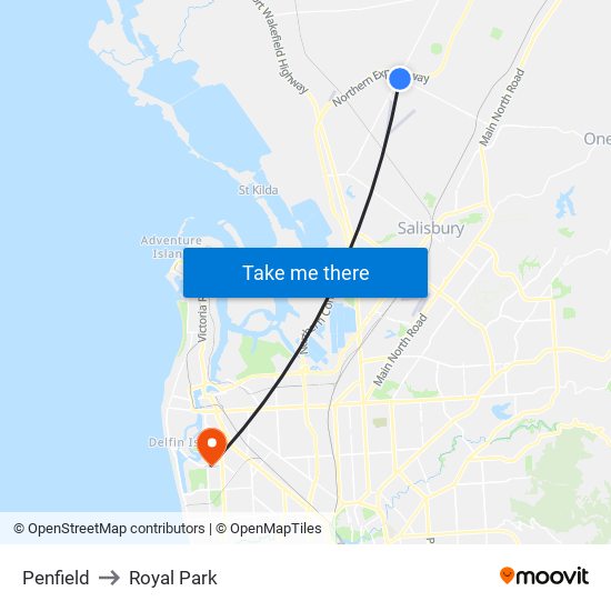 Penfield to Royal Park map