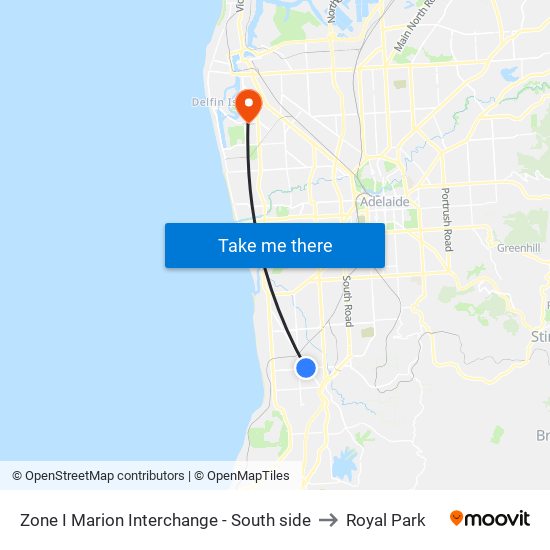 Zone I Marion Interchange - South side to Royal Park map