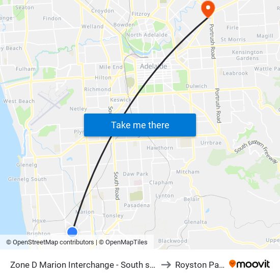 Zone D Marion Interchange - South side to Royston Park map