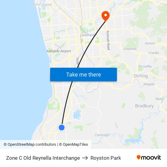 Zone C Old Reynella Interchange to Royston Park map
