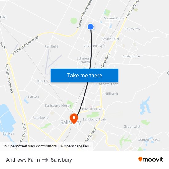 Andrews Farm to Salisbury map