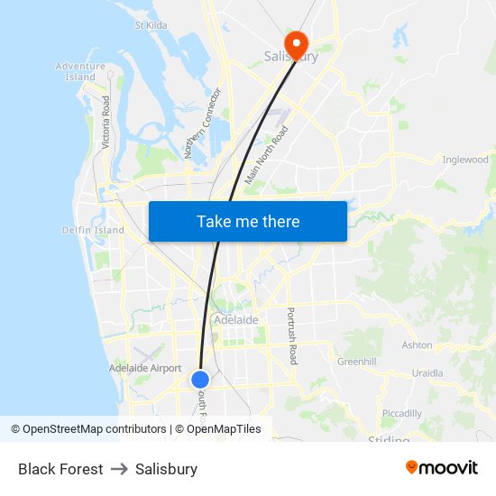 Black Forest to Salisbury map