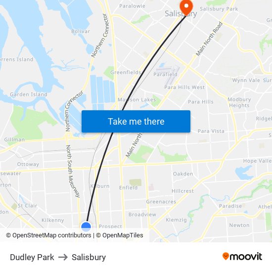 Dudley Park to Salisbury map