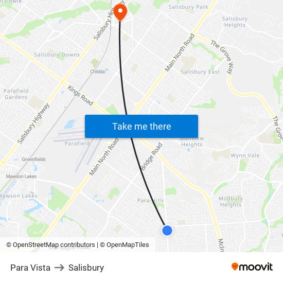 Para Vista to Salisbury map