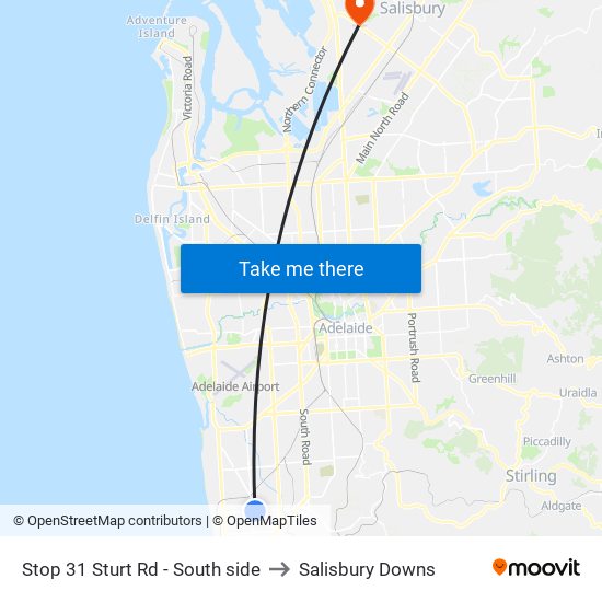 Stop 31 Sturt Rd - South side to Salisbury Downs map