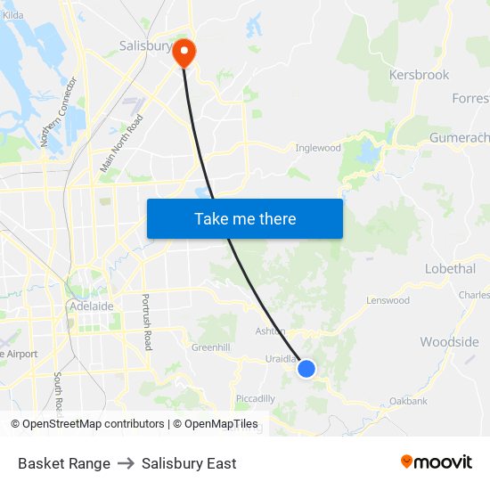 Basket Range to Salisbury East map