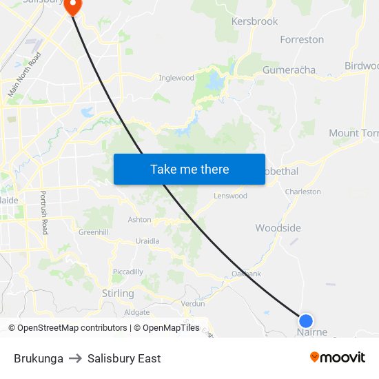 Brukunga to Salisbury East map