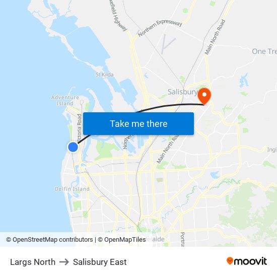 Largs North to Salisbury East map