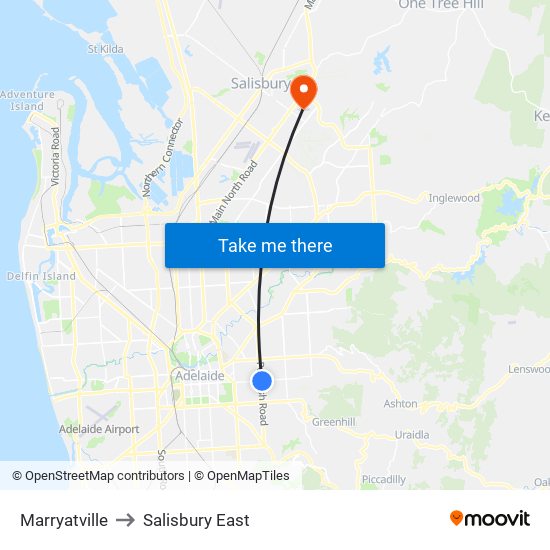 Marryatville to Salisbury East map