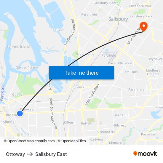 Ottoway to Salisbury East map