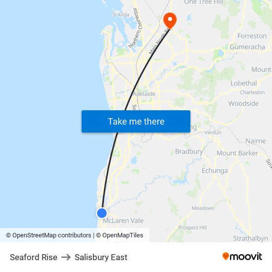 Seaford Rise to Salisbury East map