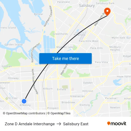 Zone D Arndale Interchange to Salisbury East map