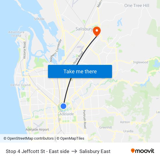 Stop 4 Jeffcott St - East side to Salisbury East map