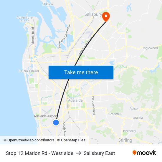 Stop 12 Marion Rd - West side to Salisbury East map