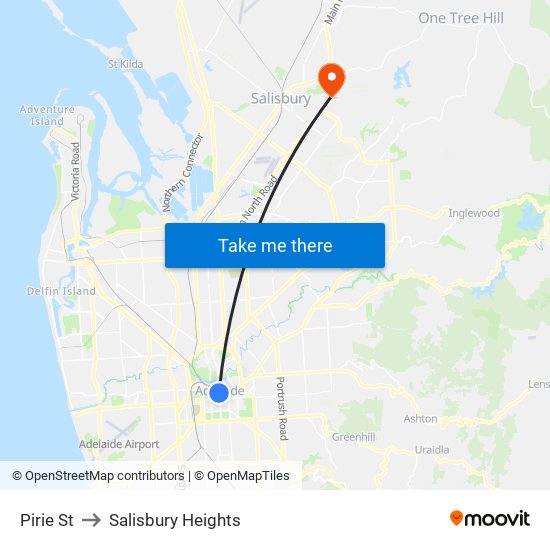 Pirie St to Salisbury Heights map