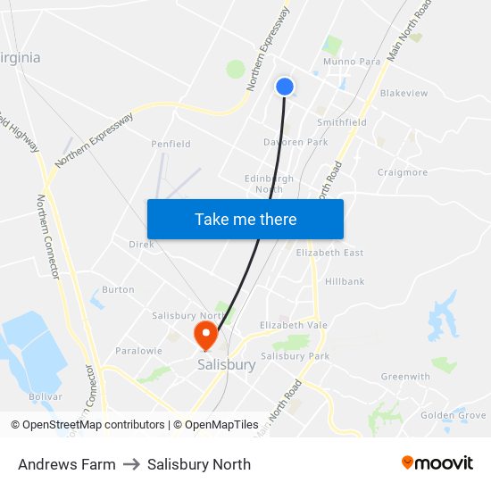Andrews Farm to Salisbury North map