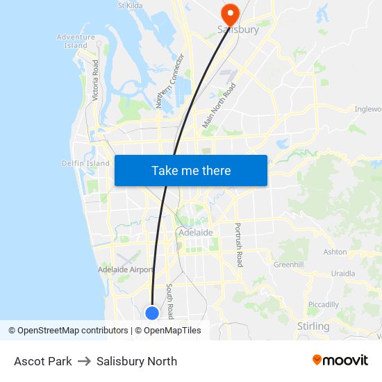 Ascot Park to Salisbury North map