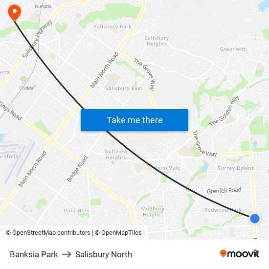 Banksia Park to Salisbury North map