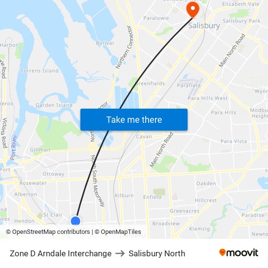 Zone D Arndale Interchange to Salisbury North map