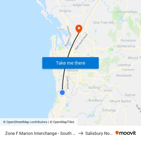 Zone F Marion Interchange - South side to Salisbury North map