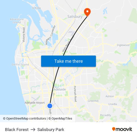 Black Forest to Salisbury Park map