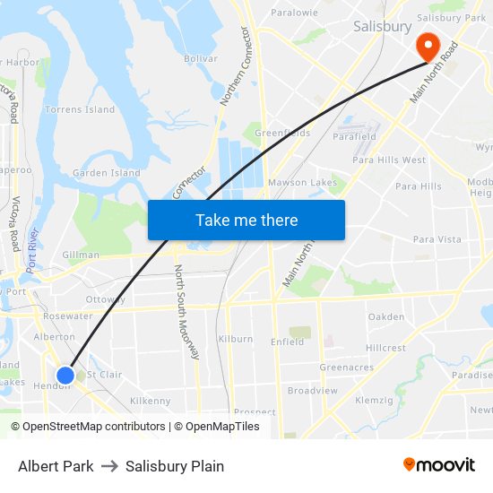 Albert Park to Salisbury Plain map