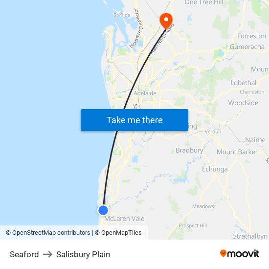 Seaford to Salisbury Plain map