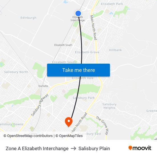 Zone A Elizabeth Interchange to Salisbury Plain map