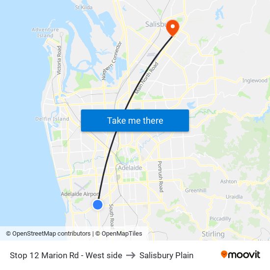 Stop 12 Marion Rd - West side to Salisbury Plain map