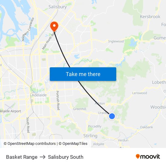 Basket Range to Salisbury South map