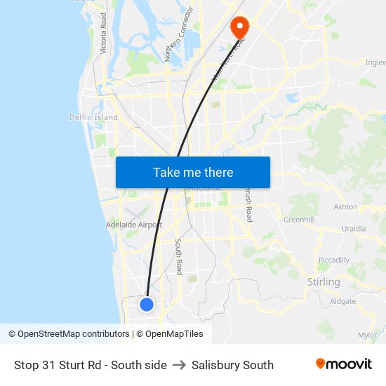 Stop 31 Sturt Rd - South side to Salisbury South map