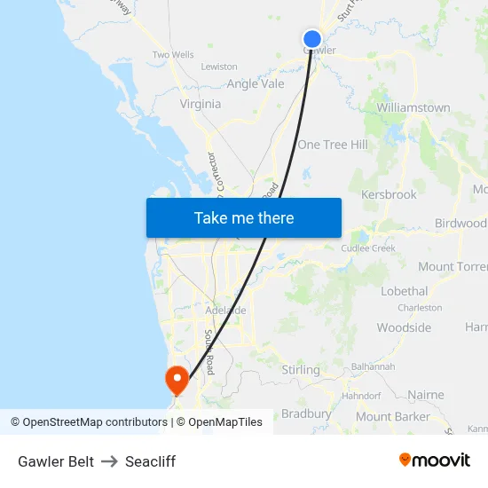 Gawler Belt to Seacliff map