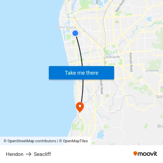Hendon to Seacliff map