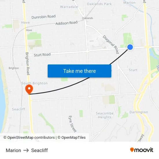 Marion to Seacliff map