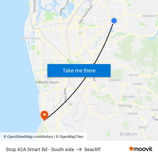 Stop 42A Smart Rd - South side to Seacliff map