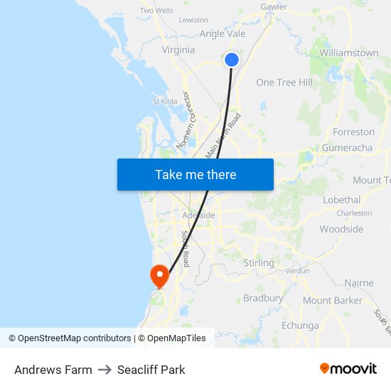 Andrews Farm to Seacliff Park map