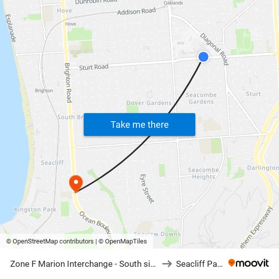 Zone F Marion Interchange - South side to Seacliff Park map