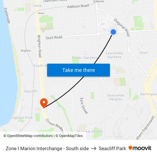 Zone I Marion Interchange - South side to Seacliff Park map