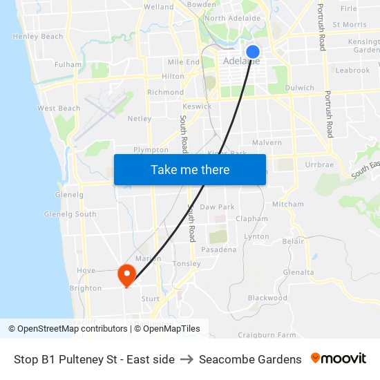 Stop B1 Pulteney St - East side to Seacombe Gardens map