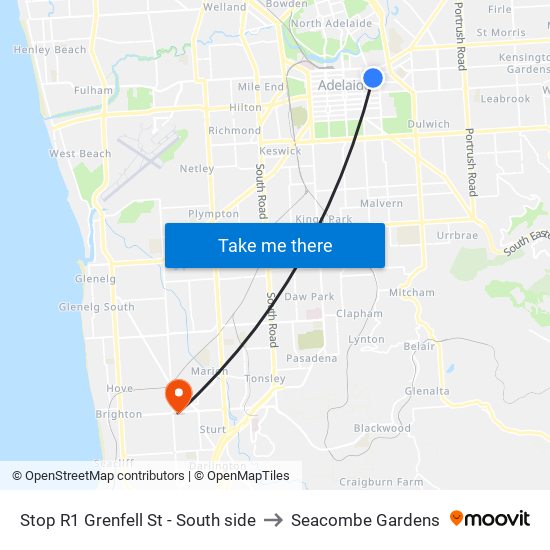 Stop R1 Grenfell St - South side to Seacombe Gardens map