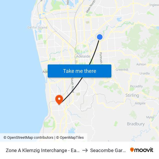 Zone A Klemzig Interchange - East side to Seacombe Gardens map