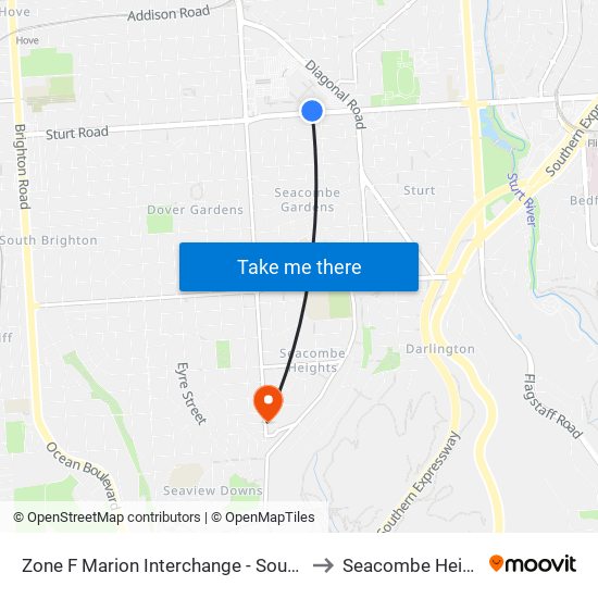 Zone F Marion Interchange - South side to Seacombe Heights map