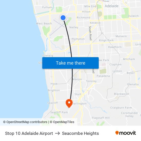 Stop 10 Adelaide Airport to Seacombe Heights map