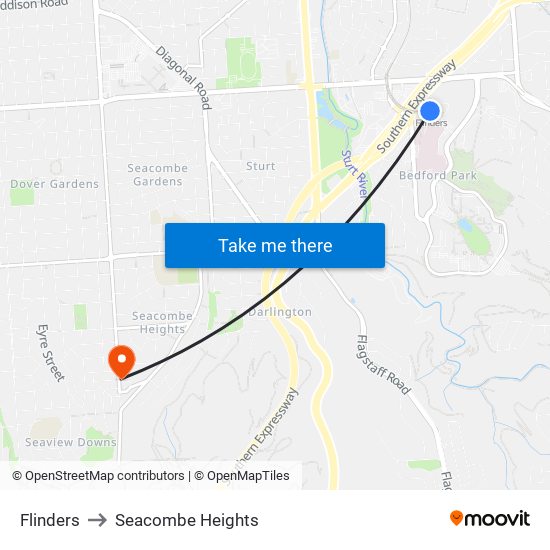 Flinders to Seacombe Heights map